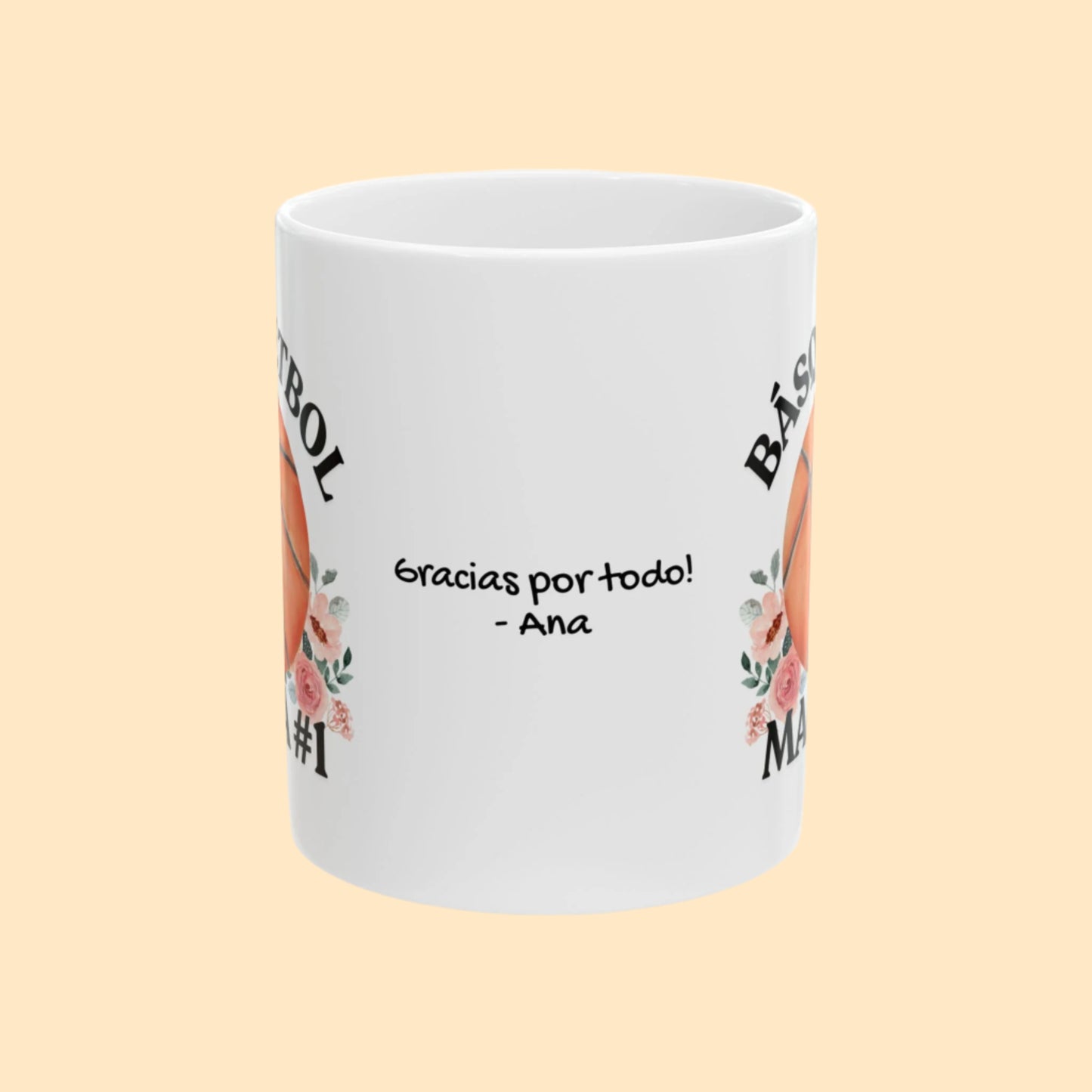 Mamá #1 Básquetbol Mug - Personalized Ceramic Mug