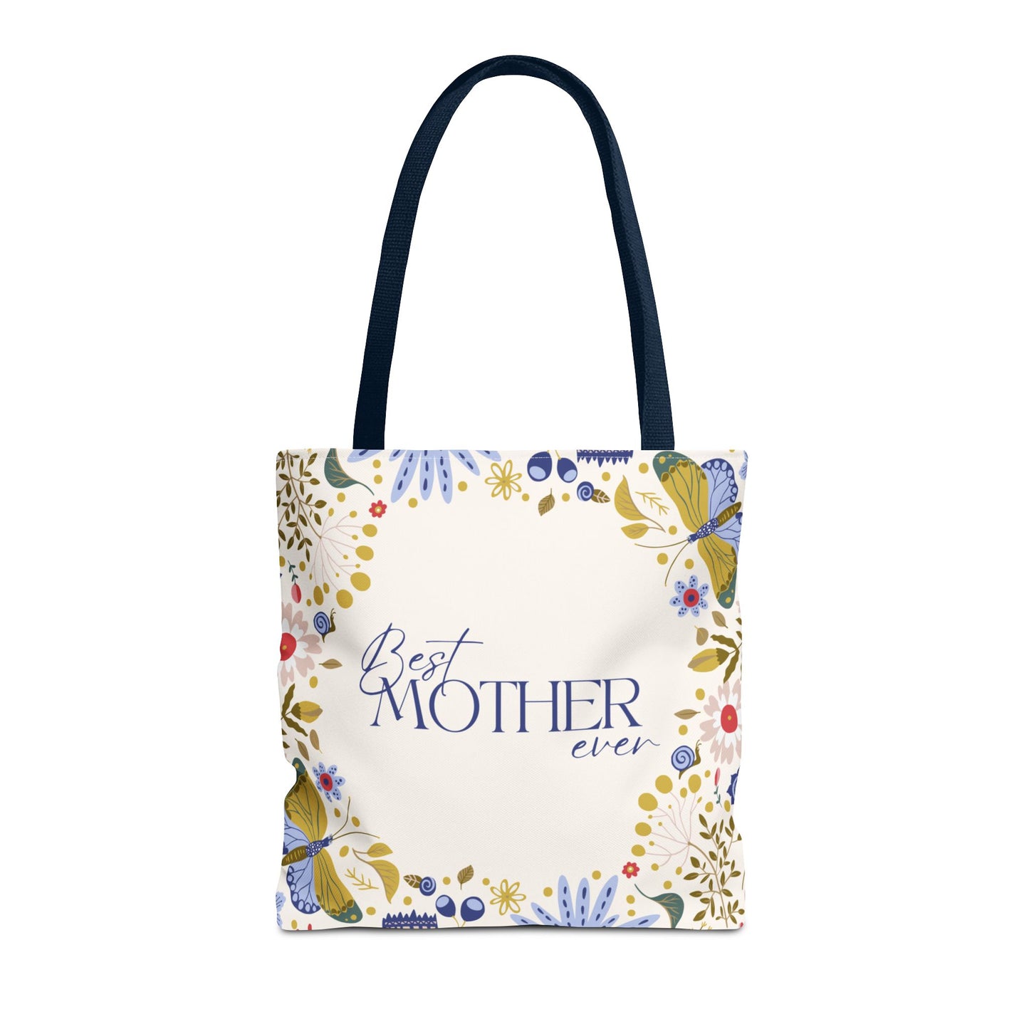 Best Mother Ever Floral Tote Bag - Front & Back Design