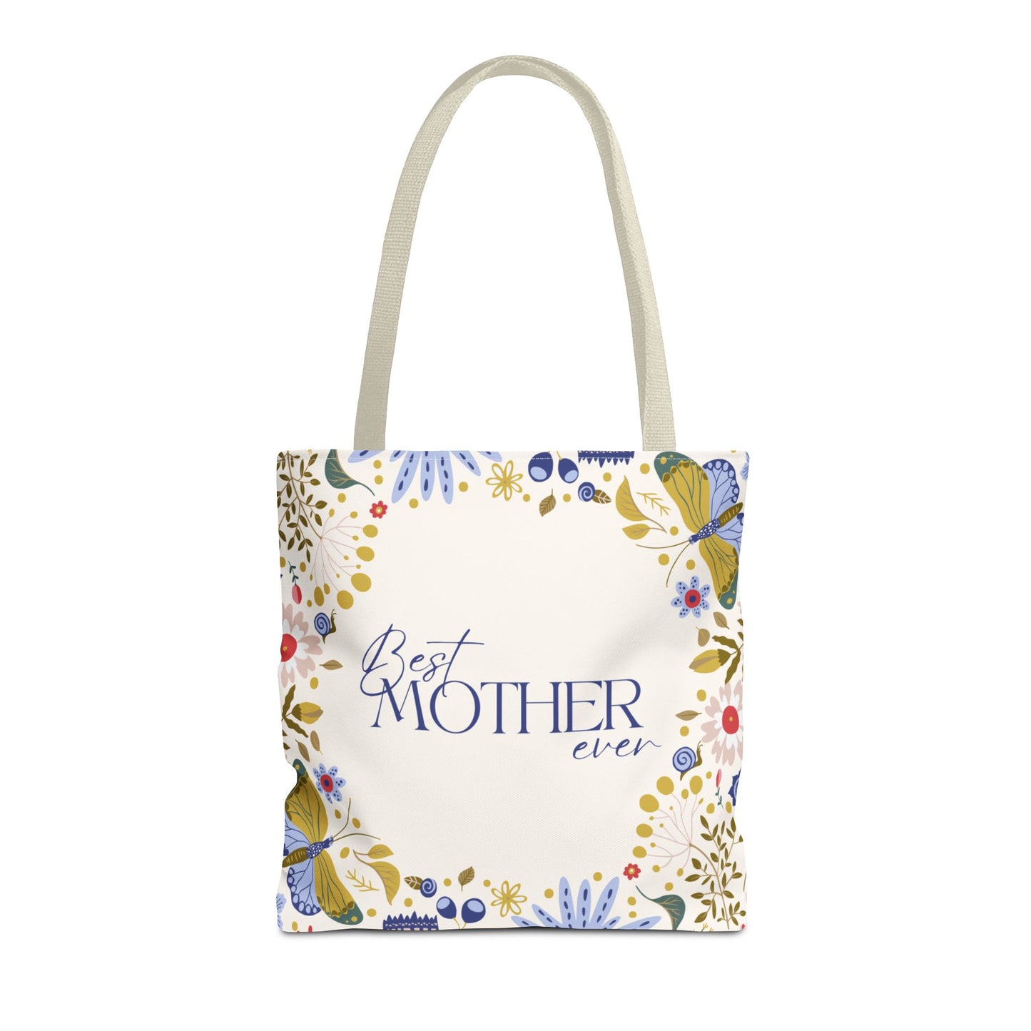 Best Mother Ever Floral Tote Bag - Front & Back Design