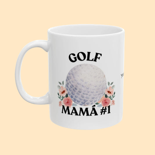 Mamá #1 Golf Mug - Personalized Ceramic Mug