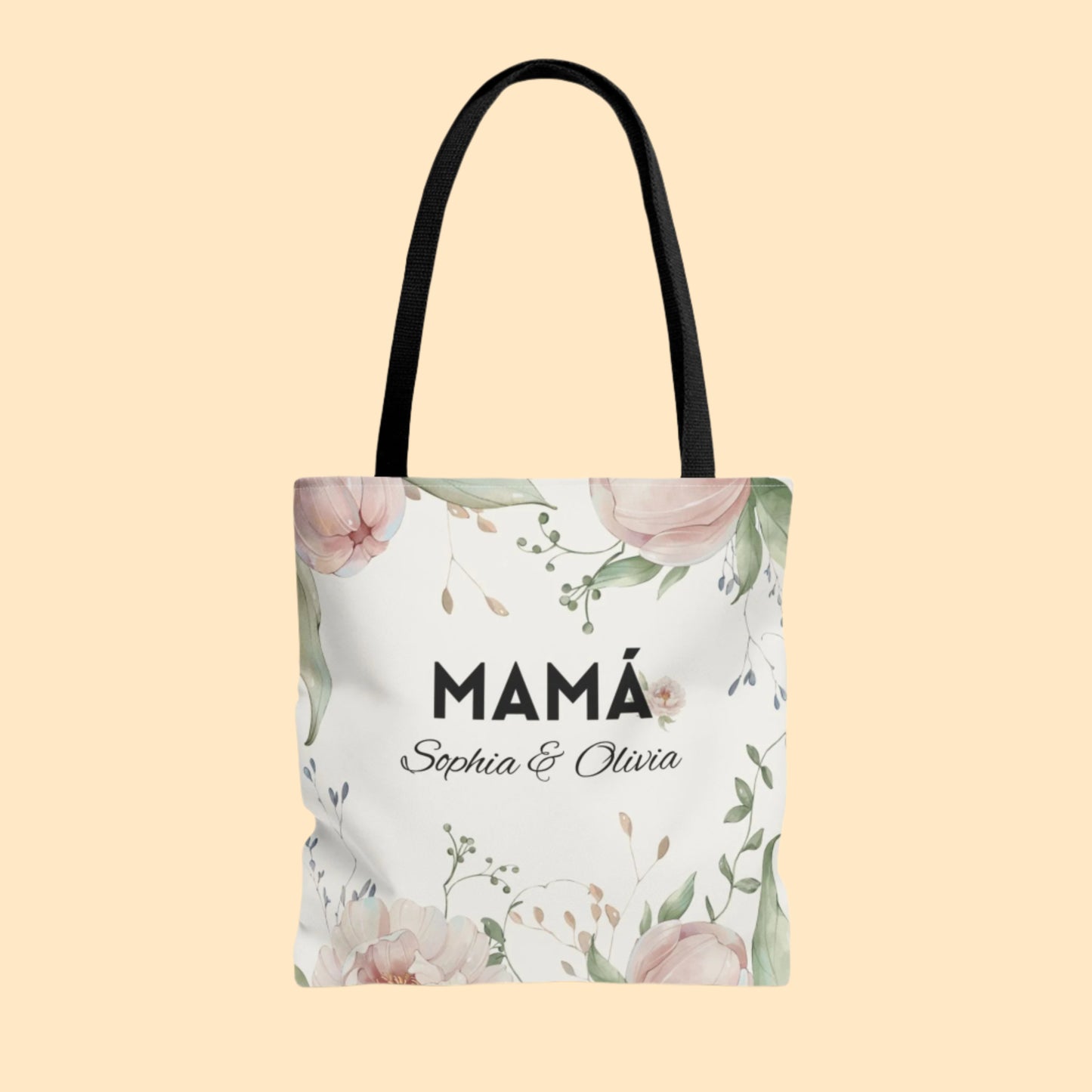 Custom Floral Tote Bag for Mamá