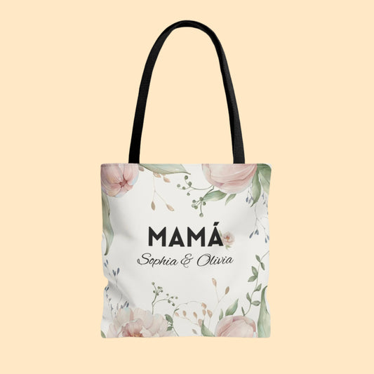 Custom Floral Tote Bag for Mamá