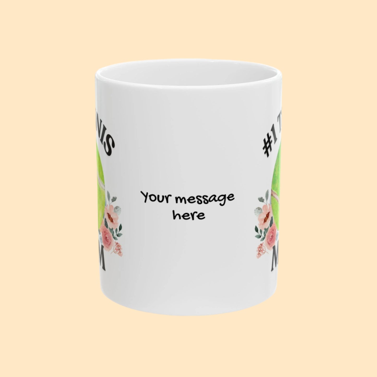 #1 Tennis Mom Ceramic Mug – Personalized Gift