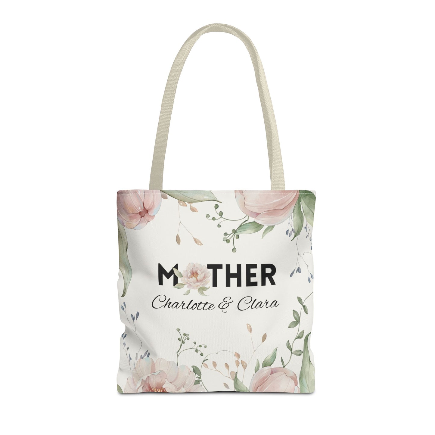 Personalized Soft Floral Mother Tote Bag