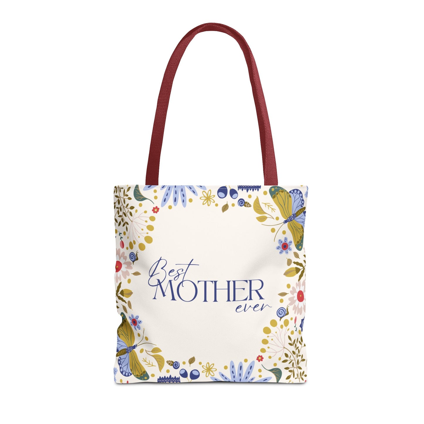 Best Mother Ever Floral Tote Bag - Front & Back Design
