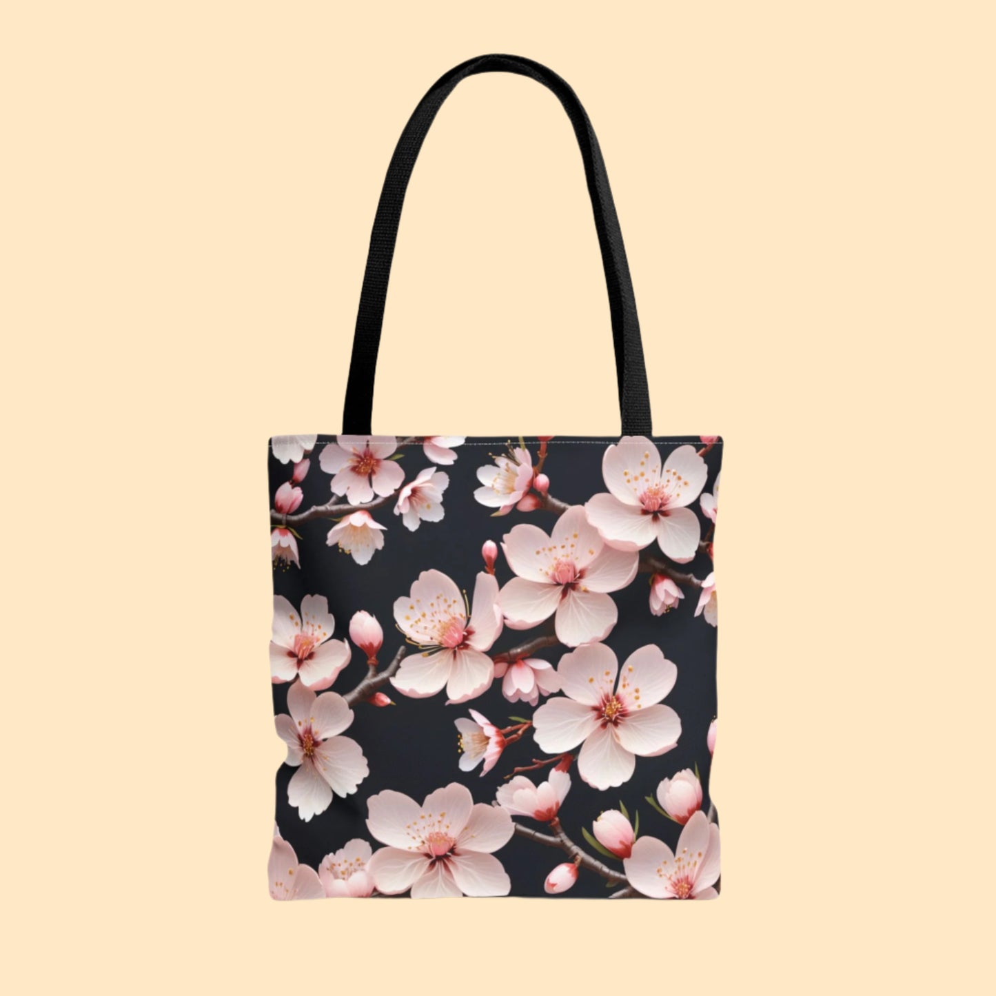 Dark Elegance Cherry Blossom Tote
