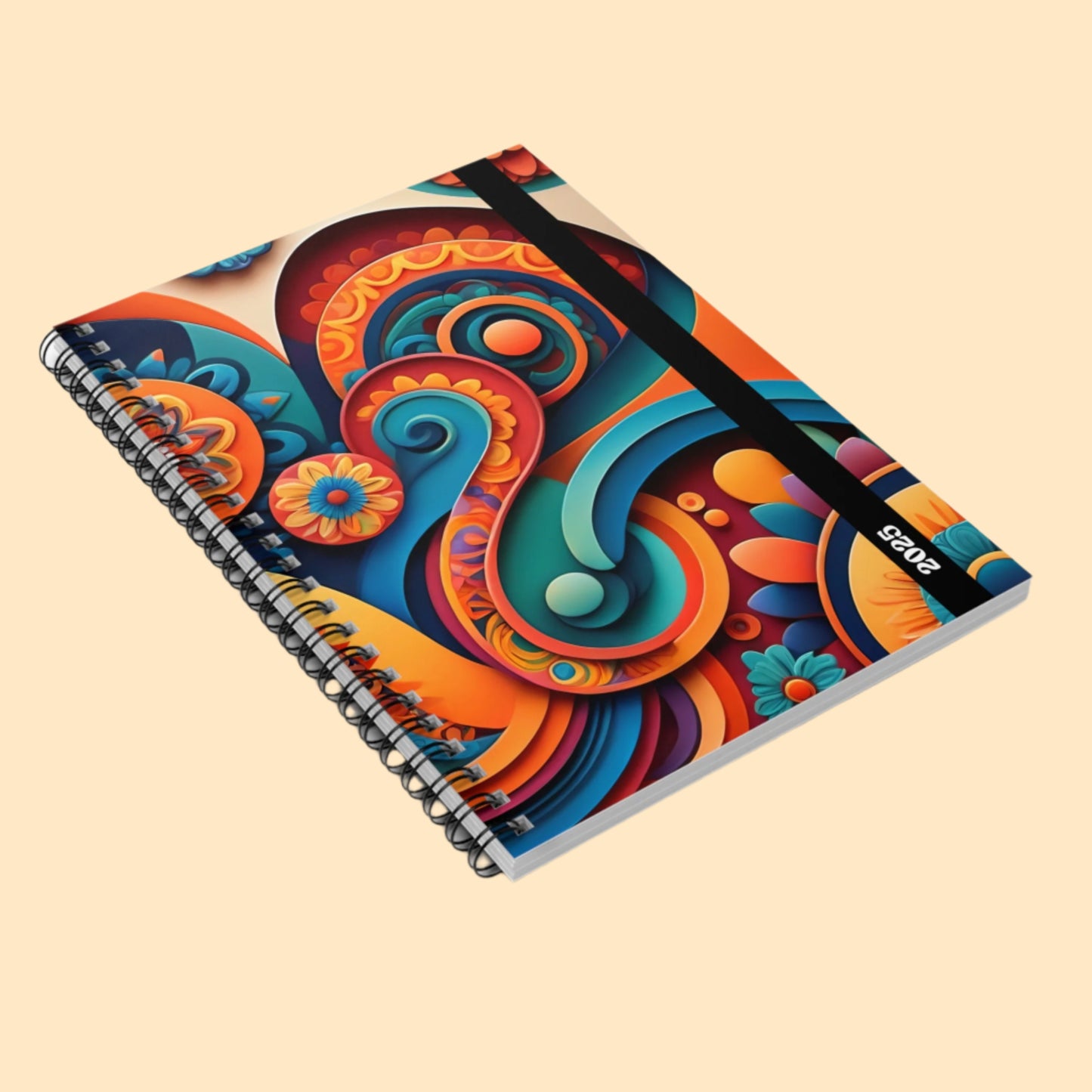 Mayan Bloom Spiral Journal - 2025