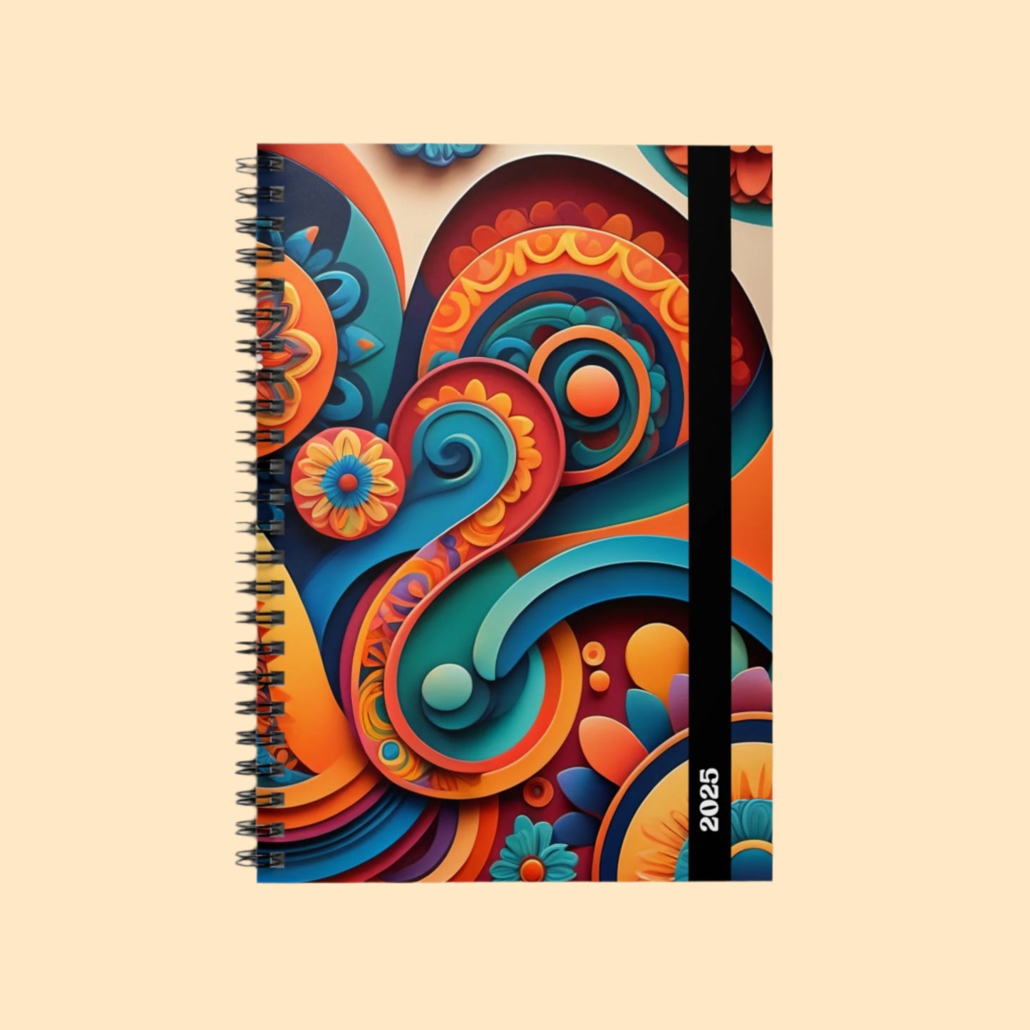 Mayan Bloom Spiral Journal - 2025