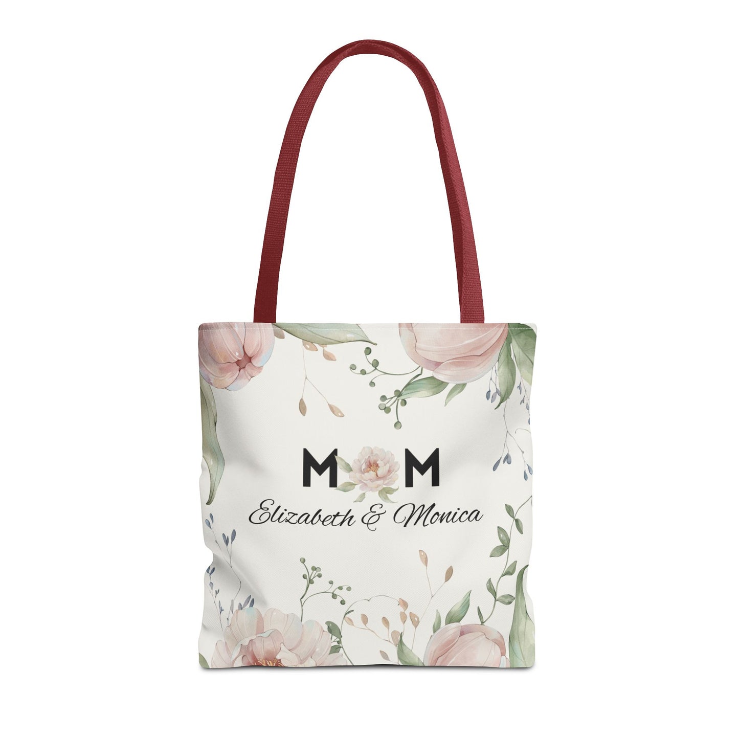 Personalized Soft Floral MOM Tote Bag