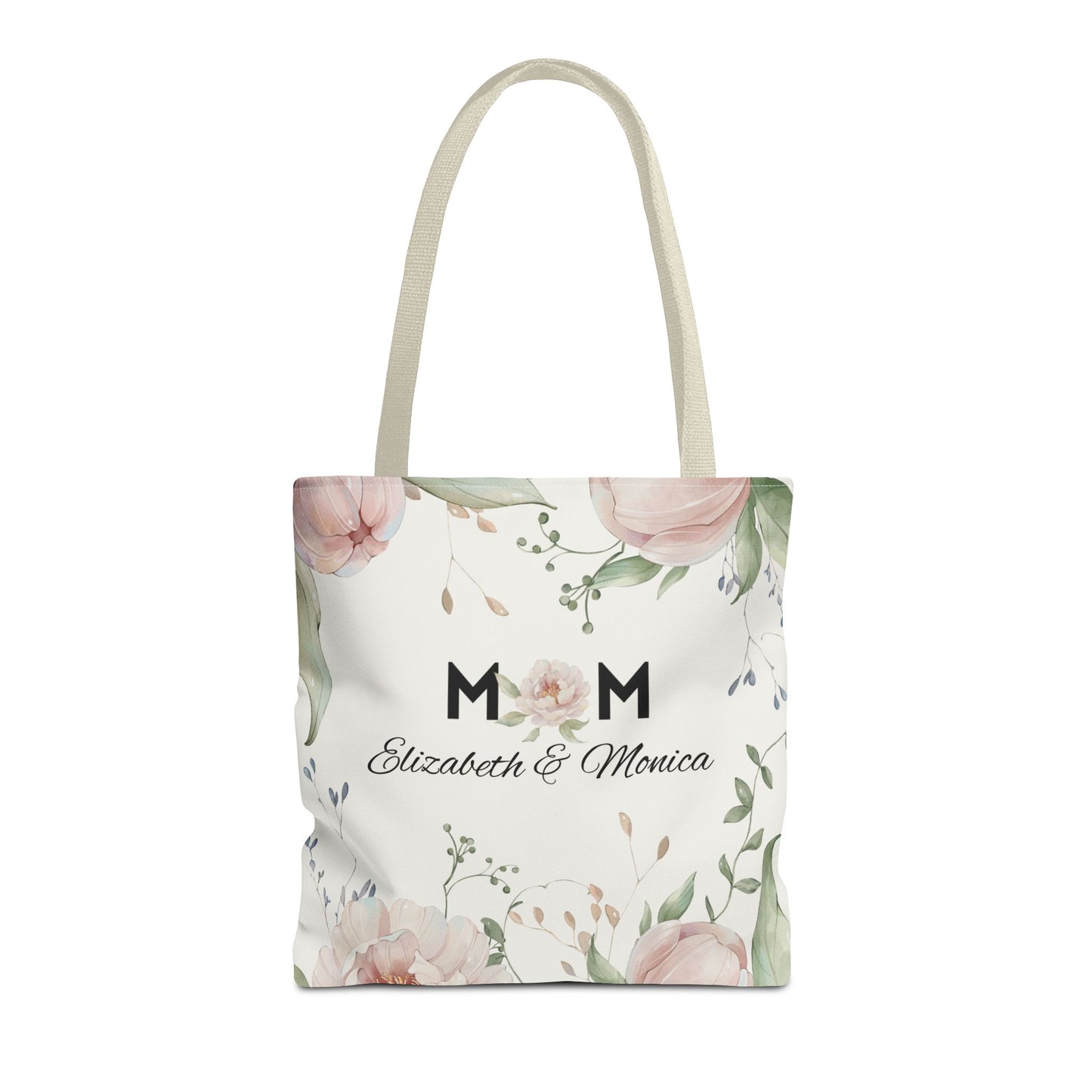 Personalized Soft Floral MOM Tote Bag