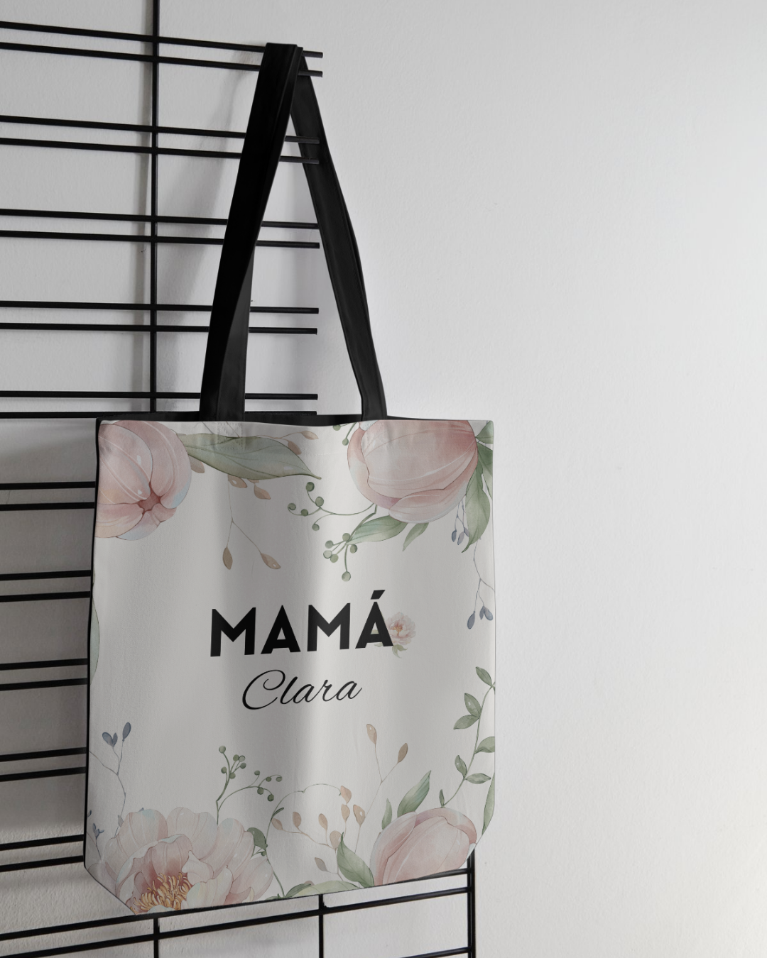 Custom Floral Tote Bag for Mamá
