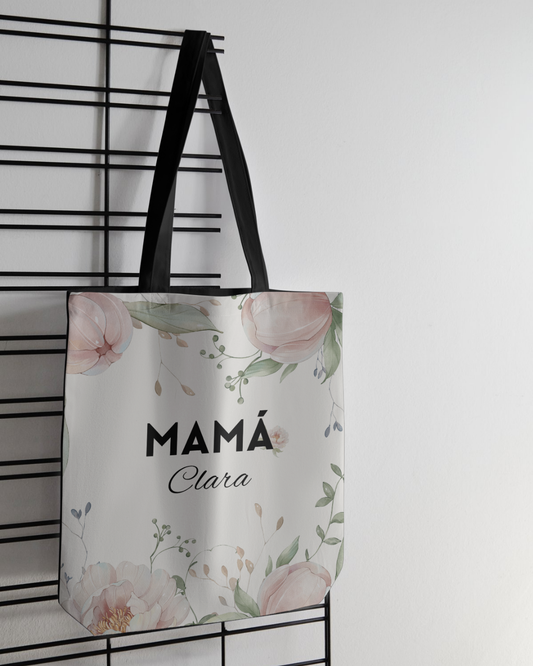 Custom Floral Tote Bag for Mamá