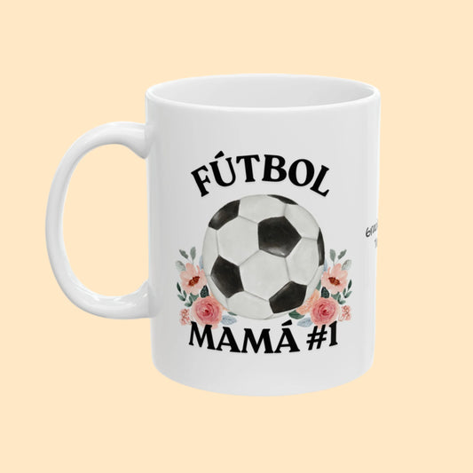 Mamá #1 Fútbol Mug - Personalized message