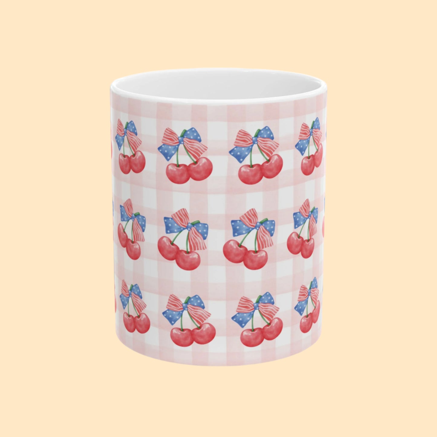 Cherry Gingham Mug