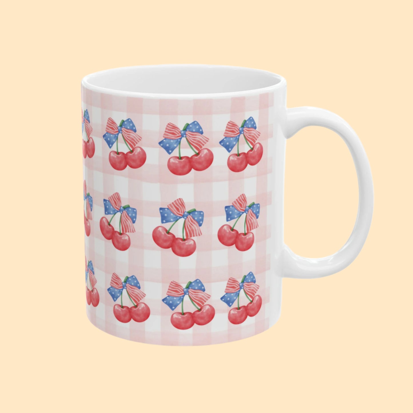 Cherry Gingham Mug