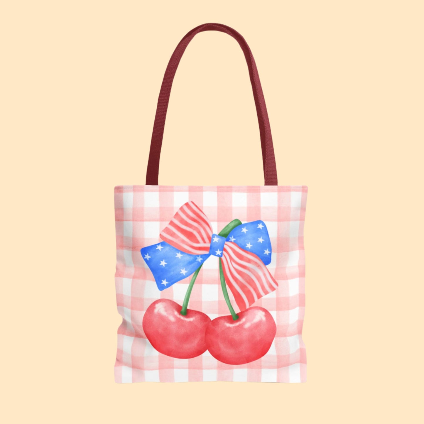 Cherry Gingham Tote