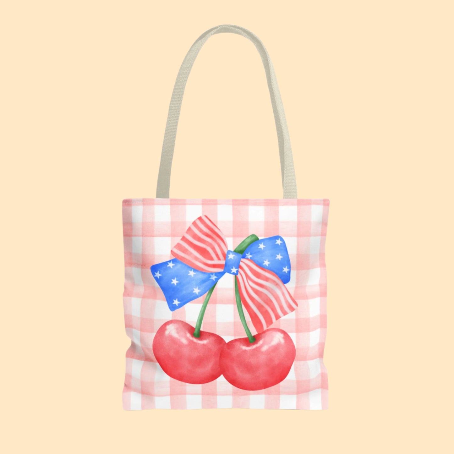 Cherry Gingham Tote