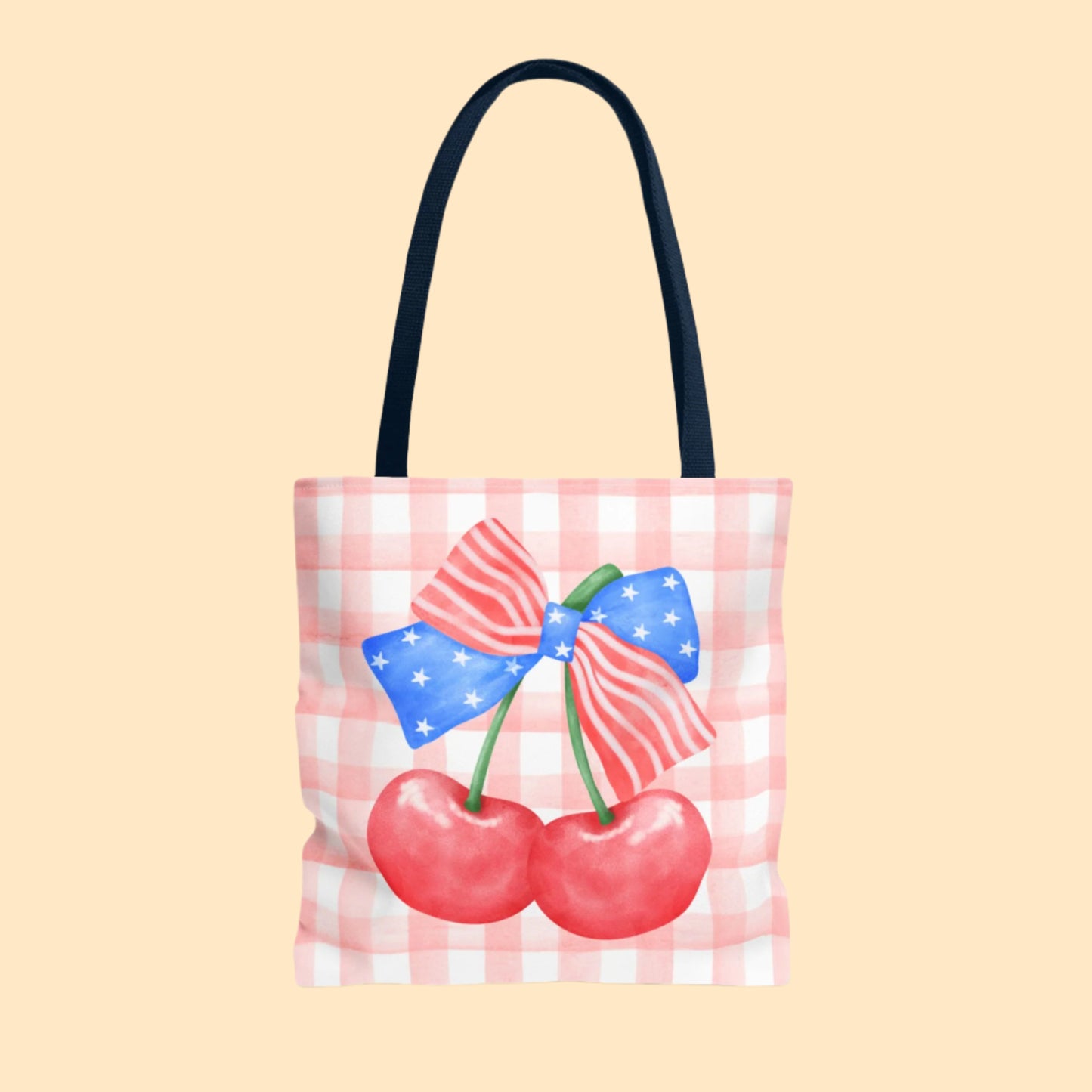Cherry Gingham Tote
