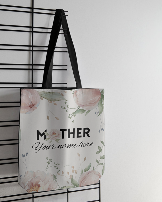 Personalized Soft Floral Mother Tote Bag