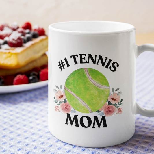 #1 Tennis Mom Ceramic Mug – Personalized Gift