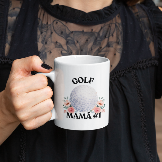 Mamá #1 Golf Mug - Personalized Ceramic Mug