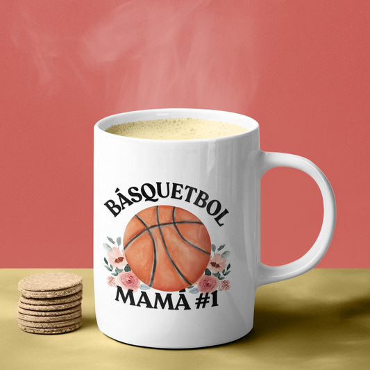 Mamá #1 Básquetbol Mug - Personalized Ceramic Mug