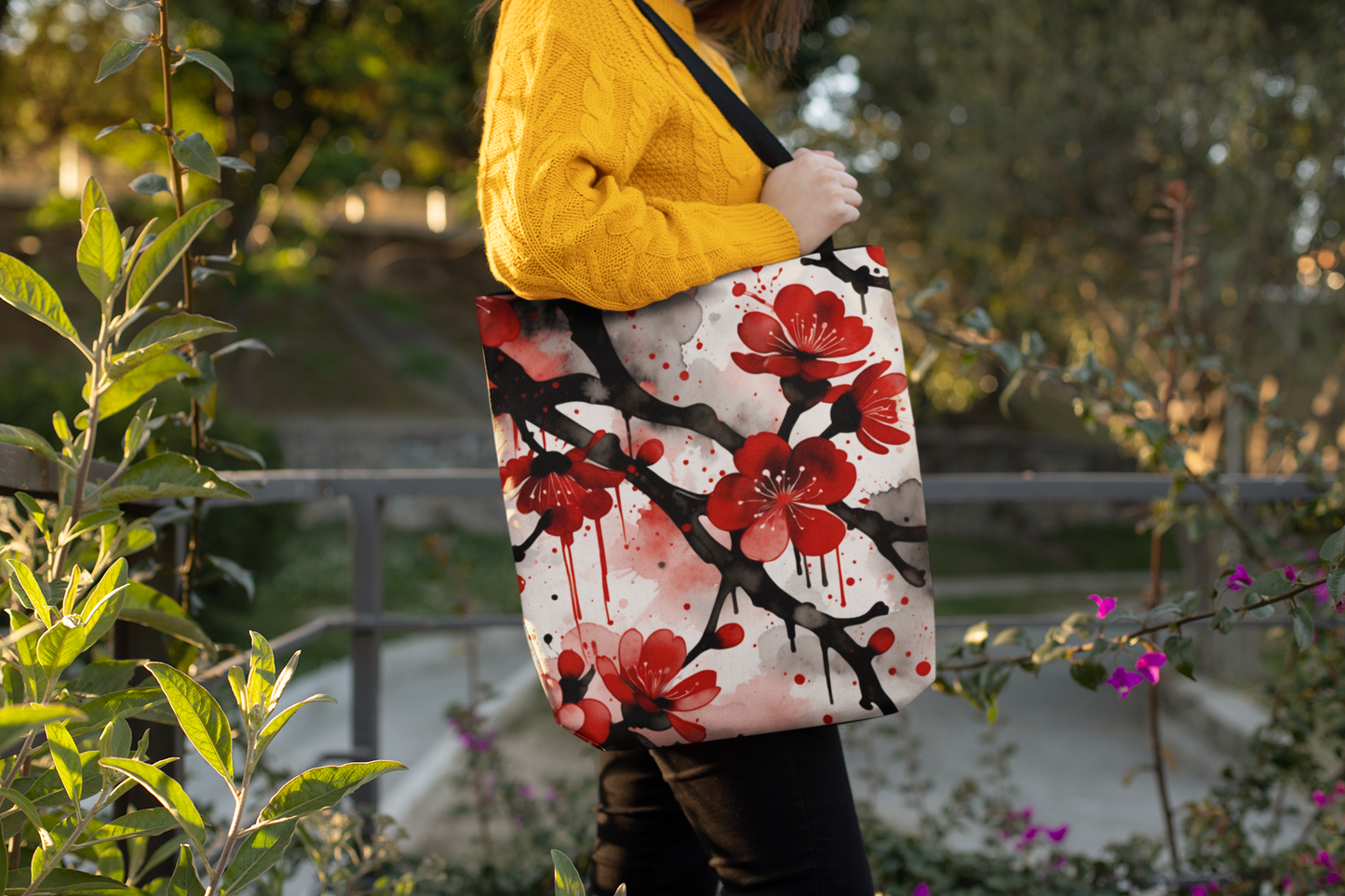 Bold Brushstrokes Cherry Tote
