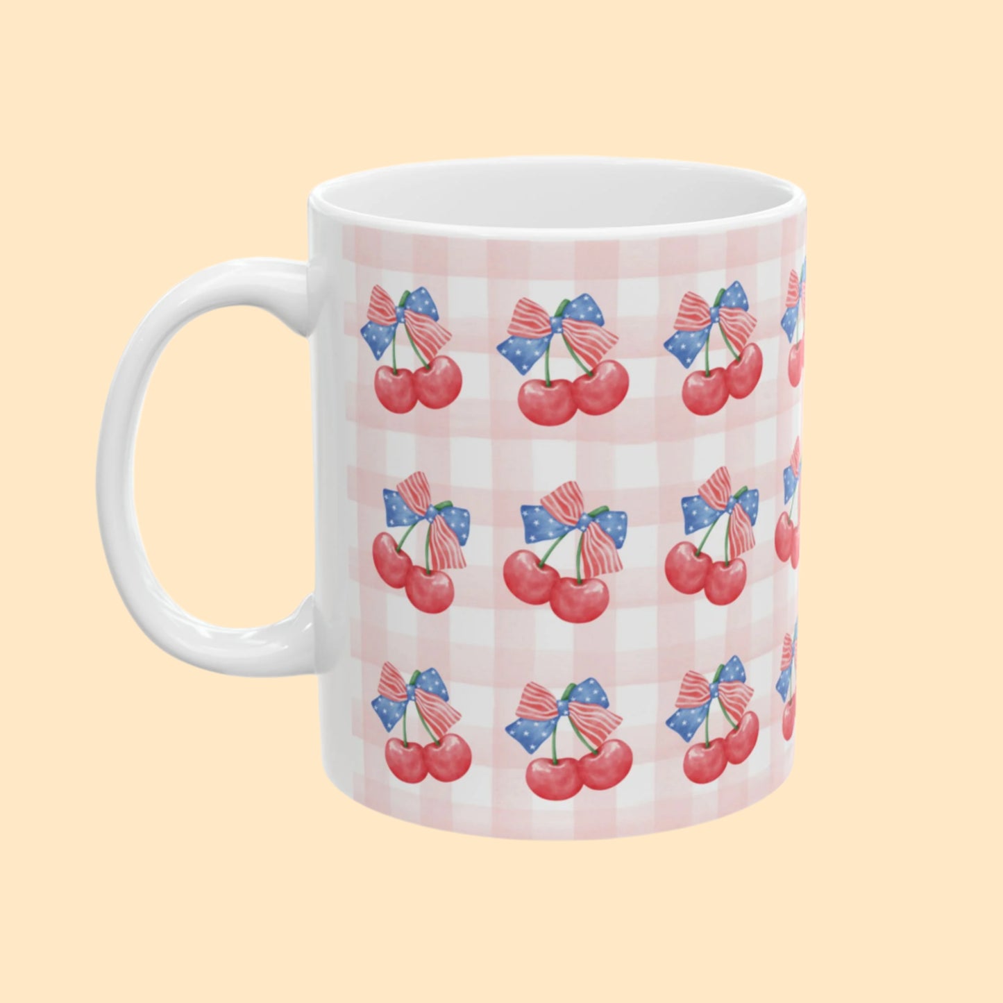 Cherry Gingham Mug