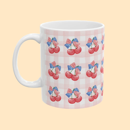 Cherry Gingham Mug