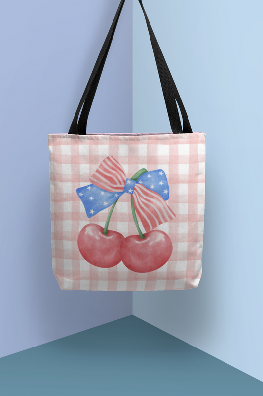 Cherry Gingham Tote