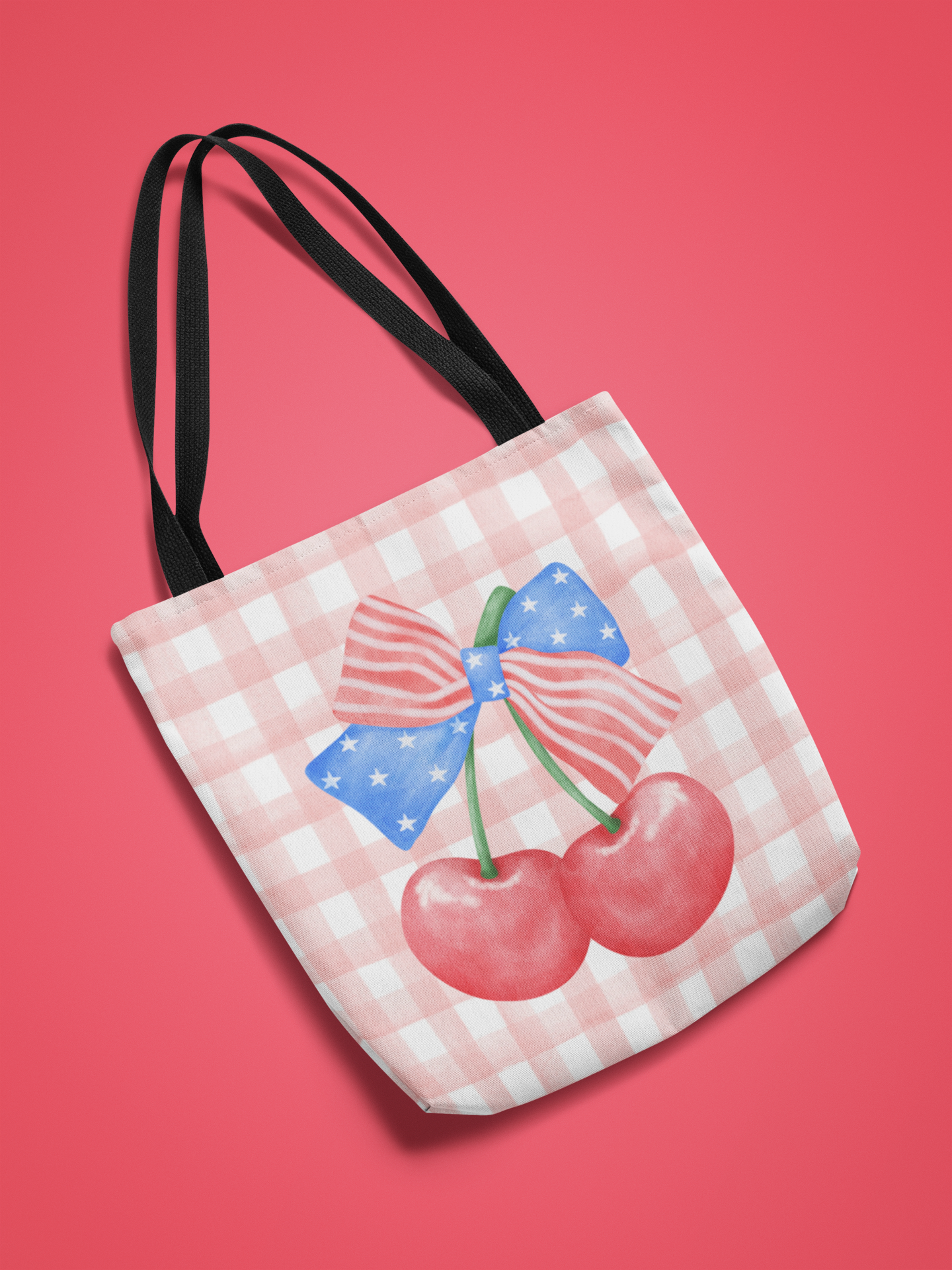 Cherry Gingham Tote